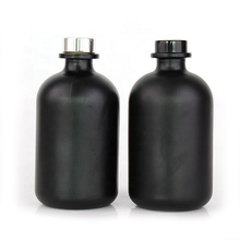 Custom new empty 500ml round matte black glass bottle for wine liquor spirits gin with stopper